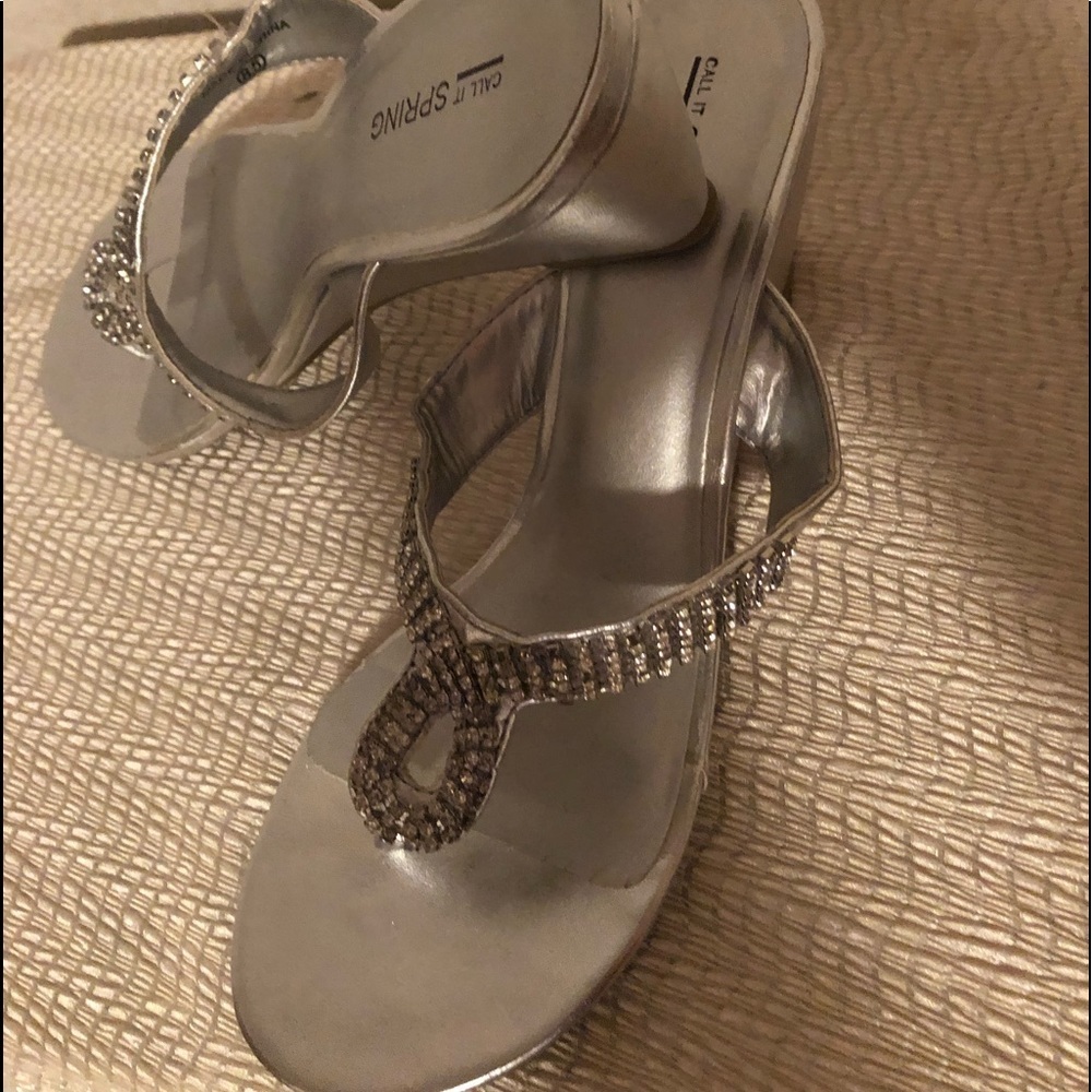 Call It Spring Silver Wedge Heel